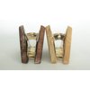 Real triangle wood and metal hair claw clip for fine thin hair (Primary color: Light wood)