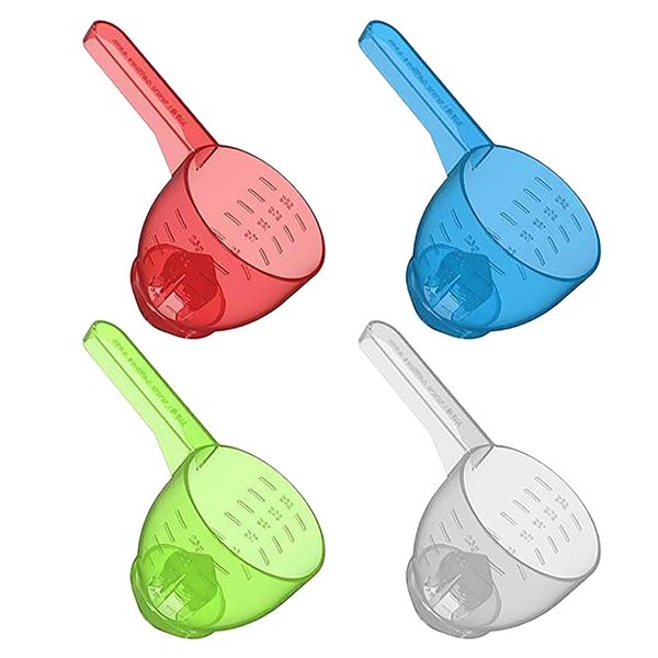Funnel Measuring Spoons, Spill Proof Kitchen Tools, Reusable ABS Plastic, 4 Piece Set, Multi Purpose Powder Scoop with Built-in Funnel Design
