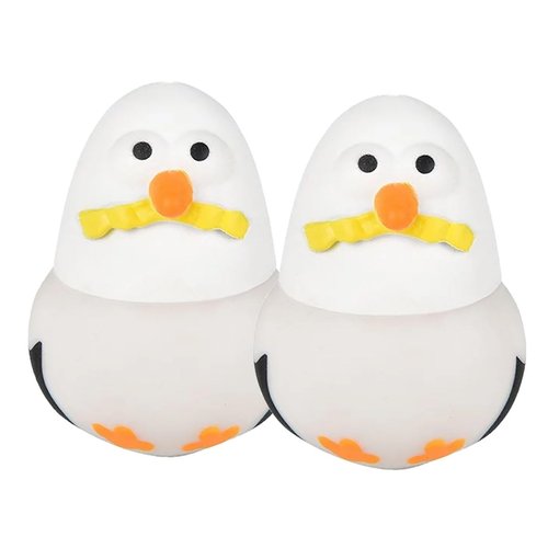 Set of 2 Seagull Squishy Squeeze Stress Ball Soft Doh Filling - Like Shaving Cream - Sensory Gull Pigeon, Fidget Toy