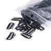 SWACC 100 Pcs U Shape Metailic Snap Clips ins for Hair Extension Hairpiece DIY Snap-Comb Wig Clips with Rubber (Black, 10-Teeth 9 holes)