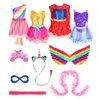 Chillife Princess Dress up for Girls 4-6, Dress up & Pretend Play with Wing Crown for Little Girls, Princess Costume Toy Gift Girl 3-6 Year for Birthday Christmas