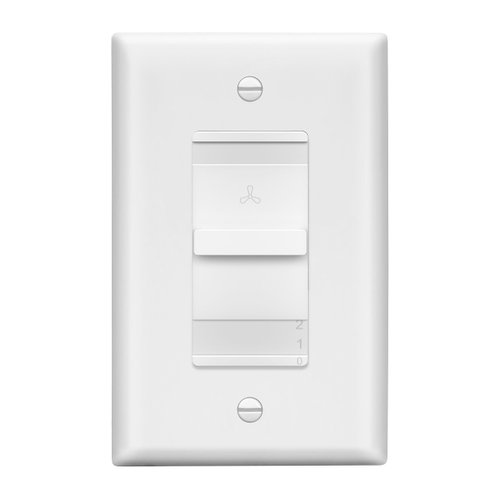 LIDER 3-Speed Fan Switch, Slider Switch for Fan, Ceiling Fan Control Switch, 120V, 2.5A Motor, Single Pole, Modern Upgrade, UL Listed, Wall Plate Included, White