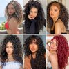 GoGo Curl Crochet Hair 12Inch 7Packs Deep Wave Synthetic Braiding Hair Extensions Curly Crotchet Hair for Black Women (12 Inch (Pack of 7), 1B/350#)