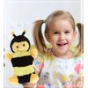 DolliBu Honeybee Plush Hand Puppet - Soft Bee Puppet Stuffed Animal Hand Puppet Toy, Perfect for Puppet Show Games, Puppet Theater Show for Kids, Toddlers, Cute Puppets for Educational Toy - 10 Inch