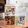 ROBOTIME DIY Miniature Dollhouse Kit for Girls Mini House with Accessories Model Supply Store Kit with LED to Build Decent Birthday Gift