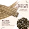 KiiKiiGirl Microlink Hair Extensions - Human Hair,14inch Micro link Hair Extensions Human Hair Micro Beads Hair Extensions Human Hair Blonde Highlighted Bleach Blonde 30G/Pack