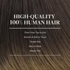 GOO GOO Clip in Hair Extensions Real Human Hair, 14inch 120g 7Pcs, 1D/2C/4E Chocolate Dip Color Melt, Remy Human Hair Extensions Clip ins for Women, Natural Human Hair