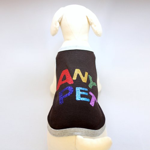 Alphadog Series Colorful ANYPET Glitter Printed Tank top T-Shirt for Your Dog or Cat (XL, Black)