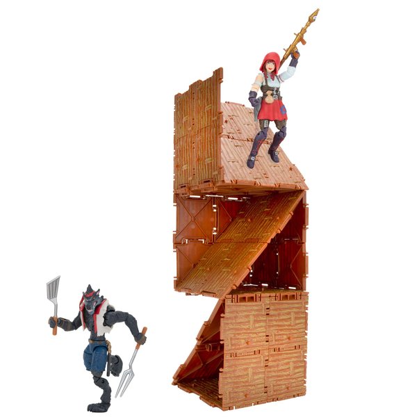 FORTNITE Turbo Builder Set, 2 Figure Pack - 4 Inch Fable and Dire Collectible Action Figures - Plus 82 Building Materials, 2 Weapons, 3 Harvesting Tools - Collect Them All