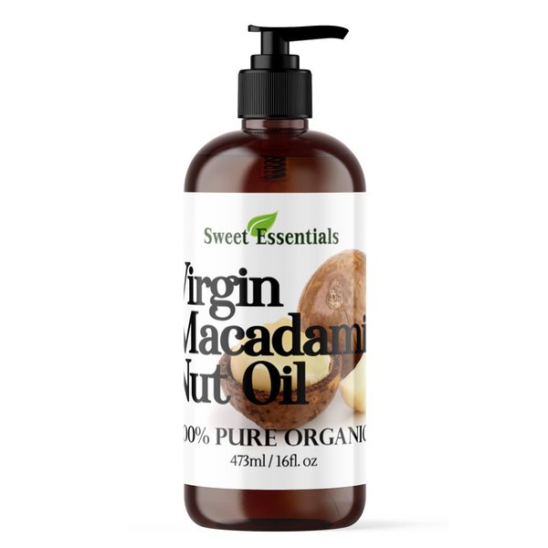 Organic Extra Virgin Macadamia Nut Oil | 16oz | Imported From Italy | 100% Pure, Unrefined | Cold Pressed | Offers Relief From Dry Skin, Psoriasis & More, Best Natural Moisturizer, Great For Hair