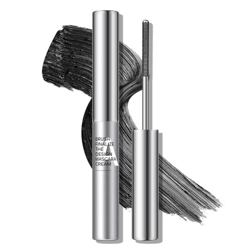 FREEORR Washable Metal Mascara Black, Curling Iron Wand 3D Mascara Non-Clumping, Smudge-Proof Extra Slim Mascara with Metal Rod Wand Curling Eyelash Iron Brush Wand Mascara-Black