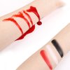 6PCS Halloween Makeup Set Includes Fake Blood, Black White Red Face Body Paint, Vampire Teeth Fang and Stipple Sponge for Costumes, Cosplay, Dress-Up