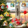 ReliThick 30 Sets Nativity Scene Craft Kit for Kids Nativity Crafts Stick Ornament Religious Crafts Kit Christian Christmas Tree Ornament Crafts with Rope for Kids Classroom Party Favors Supplies