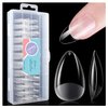 Gelike EC Short Almond Nail Tips: Soft Gel X False Nail Tips Full Cover for Nail Extensions - Acrylic Nails Professional Clear Gelly Tips Preshaped PMMA, 12 Sizes, 240PCS