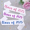 KETAOO 2PCS Class of 2025 Sash, Pink Foil White Finally Graduated Cheerleader Class of 2025 Sashes for Graduation Party Supplies