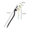 Exquisite Wood Hair Stick Hairpin White and Green Flowers Updo Hair Comb Retro Tassel Pendant Accessories Chinese Hair Chopsticks MGPFERD