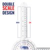 ASA TECHMED 3 Pcs Goniometer Set, 12, 8, 6 Inch Medical Spinal Goniometer Angle Protractor Angle Ruler