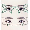 Rebel Tattoos Self-Adhesive Eye Pearls and Face Gems Jewels for Rave Party Festival Makeup, Reusable Multicolor Acrylic Crystal Temporary Tattoo Stickers, Mermaid Face Jewel Eye Stones (Green Floral)
