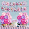 Inline Skates Rainbow Party Decorations, Neon Glitter Roller Skate Happy Birthday Banner , Balloons, Cake Toppers，for Roller Skater Themed Birthday Party Supplies