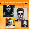 MEICOLY Black White Light Grey Face Body Paint Palette,Halloween Face Paint Clown Black White Makeup for Adults and Kids,Professional Body Paint Face Painting for SFX Cosplay Makeup