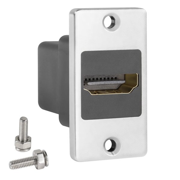 QIANRENON 4K HDMI Rectangular Panel Adapter HDMI 2.0 Female to Female Panel Mount Connector HDMI Mounting HD Display Docket, Mounting on Device Panel, Desktop, Wall, for HDTV PC Monitor Projector