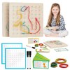 Zycolo 2Pack Wooden geoboards with Rubber Bands Montessori Toys, Mathematical Education Toy for Kids with Pattern Cards and geo Boards to Figures and Shapes, Brain Teaser STEM Toys for Classroom.