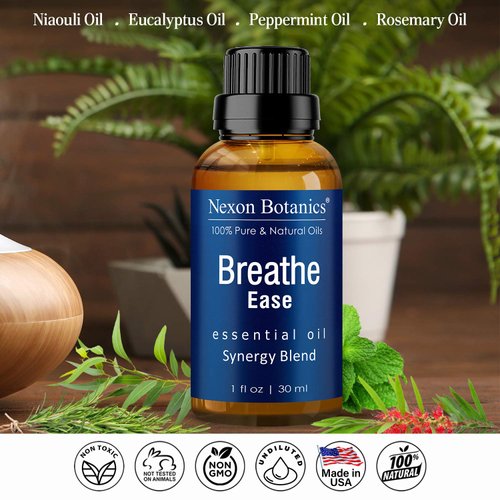 Breathe Essential Oil Blend 30 ml - Breath Easy Essential Oil Sinus Relief - Breathe Ease Essential Oils for Humidifier, Diffuser, Aromatherapy - Nexon Botanics