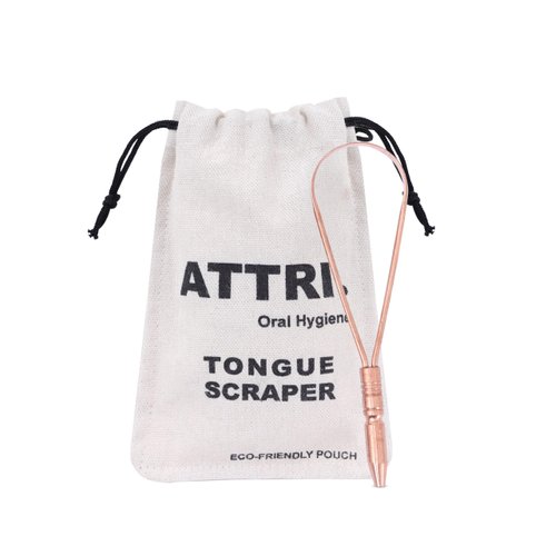 100% Pure Copper Single Handle Tongue Scraper Eco-Friendly Pouch for Adults and Kids - Durable Tongue cleaner Copper - Tough Scraper Oral Care & Hygiene-Unique design