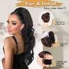 AISI BEAUTY Ponytail Extension 26 Inch Long Wavy Drawstring Ponytail for Women Dark Brown Pony Tails Hair Extensions Multi-Layered Synthetic Clip in Ponytail