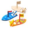 Yimaa 6 Pack DIY Wood Boat Model Wooden Sailboat Craft Wooden Boat Model Kits to Build Rubber Band Paddle Boat Toys for Kids Children Handmade DIY Craft Gift School Projects