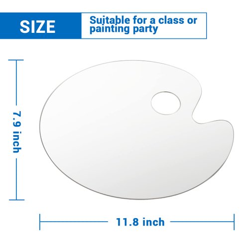 Tamaki Acrylic Paint Palette Paint Pallet Clear Paint Tray Palette, Easy Clean Non-Stick Artist Pallet for Oil Watercolor Craft DIY Art Painting Palette, 1 PCS