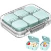 Pill Organizer SOFISO 4/6 Grid Free Assembly Travel Medicine Organizer 10 Day Pill Organizer Portable Pill Box Waterproof Pill Case Daily Medication Carry Case for Vitamins, Fish Oils, Supplements