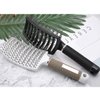 Vented Hair Brushes for Women: 2 Pc Curved Hair Detangler Brush for Dry/Wet Hair Fast Drying Styling Tool (Black & White)