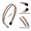 WILLBOND 4 Pieces Rhinestone Hair Band Double Crystal Side Hair Band Imitation Diamond Crystal Hoop Headband Thin Headband for Women Girls Hair Accessory