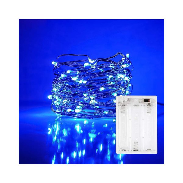 ANJAYLIA String Lights, 16.5Ft/5M 50leds Bright Light Party Home Festival Decorations Battery Operated Lights(Blue)