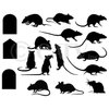 Rats Mice Doors Set of 17 vinyl lettering decal home decor wall art saying halloween