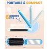 6 PCS Folding Travel Hairbrush Set with Compact Mirror for Women - Mini Pocket Brush with Mirror for Purse and Girls