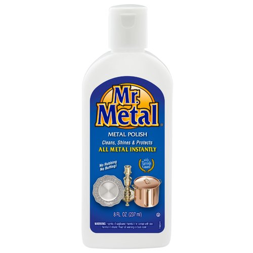 Mr. Metal Metal Polish Liquid All Metal Multipurpose Cleaner, Non-Abrasive, Instant Sterling Silver Cleaner, Brass and Stainless Steel Cleaner, Grime and Tarnish Remover, Chrome Silver Polish, 8 oz