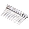 Leadigol Alligator Hair Clip Durable Flat Base Silver Color Metal Ultrathin Partition Clip 50pcs