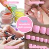 Long Square Toe Nail Tips Full Cover, SINOKAME Matte Soft Gel Toe Nail Press Ons Clear, Soak Off Fake Toenails Kit for Women Men Wide Longer Big Toes Nails,300 Pcs 15 Sizes