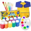 Washable Kids Paint Set 10 ct, 7 Paint Brushes for Kids, Paint Pallet, Toddler Smock – Washable Paint for Kids, Kids Paint Supplies Washable Paint