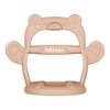 PETINUBE Anti-Dropping Silicone Baby Wrist Teether Soothing Pacifier for Infants 3+ Months Babies, Pack of 1, Made in Korea (Bear-Cozy Beige)