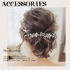Foyte Crystal Bride Wedding Headpieces Flower Bridal Hair Vines Rhinestone Leaf Hair Pieces Pearl Hair Comb Bridesmaid Side Combs Hair Accessories for Women and Girls (leaf flower)