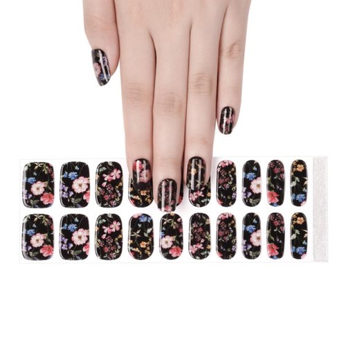 LabTabBa Semi Cured Gel Nail Strips - 20pcs Glaze Gel Nail Stickers, Salon Quality DIY Nail Wraps, Nail Stickers for Easy Application, UV Light Required