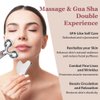 Stainless Steel Gua Sha and Face Roller Set, Gua Sha Facial Tool, Face Massager for Face Sculpting, Metal Gua Sha Face Roller Skin Care, Facial Massager for Women