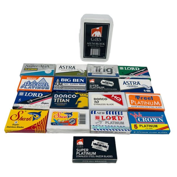 G.B.S Double Edge Safety Razor Blade Variety Pack, 120 Count