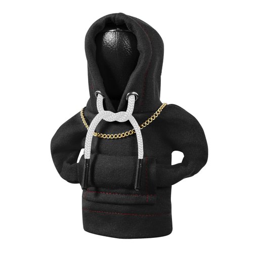 Yajeea Car Gear Shift Hoodie, Funny Mini Hoodie Car Decor, Winter Warm Universal Fit Shift Knob Cover, Automotive Interior Decoration Accessories Gift (Black)