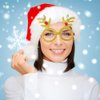 Christmas Glitter Party Glasses Merry Christmas Reindeer Eyeglasses Santa Claus Hats Snowman Garland Tree Glasses Frame Unisex Cosplay Costume Xmas Holiday Party Decorations Ornaments Gift 9 Pack