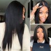 Nadula Yaki Straight Bye Bye Knots Glueless Wig Kinky Edge Hairline 7x5 Pre Cut Lace Front Wigs Human Hair Pre Plucked Pre Bleached 3S Ready to Go Pre Everything Glueless Wig 150% Density 16inch
