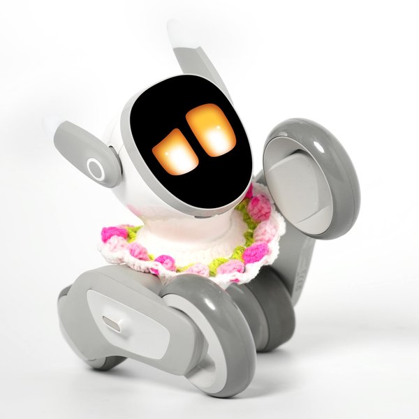 Loona Rose Flower Outfit — Handmade Crochet Collar with a Rose Garden-Inspired Theme, Perfect for Transforming Your Pet Robot Toys into a Pretty Yet Cute Companion.